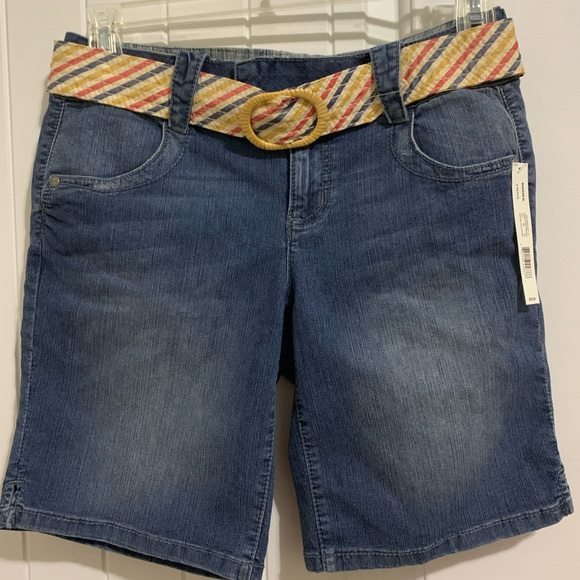 Apt 9 Jean Bermuda Shorts Blue Denim 8p 